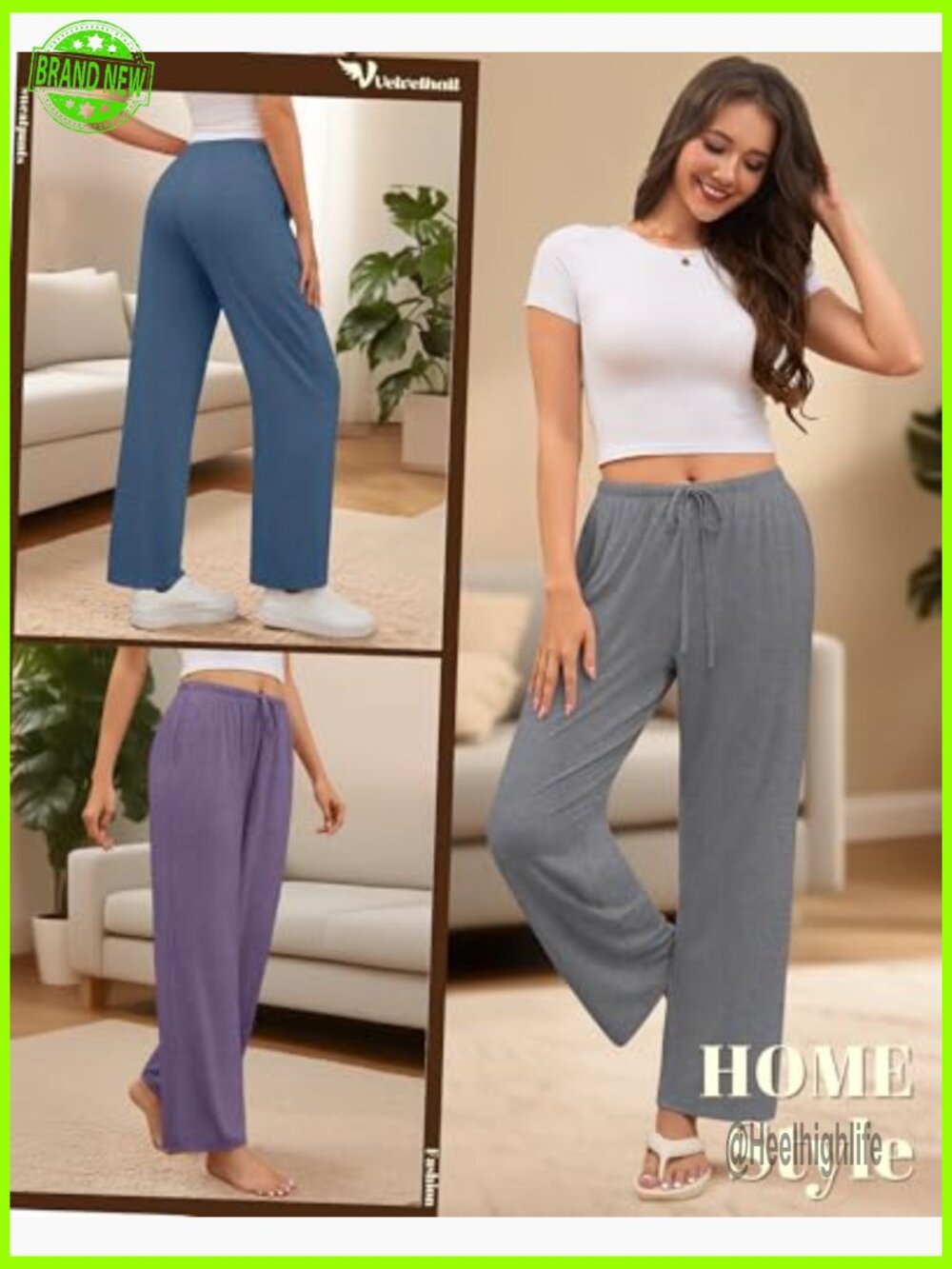 4 Pack Women's Wide Leg Lounge Pants Drawstring Sweatpants Pockets Comfy - Picture 5 of 7